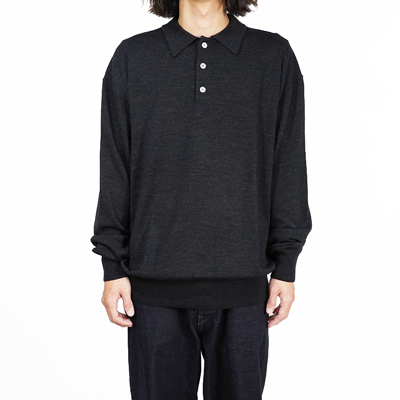 crepuscule [ Wool Polo L/S ] C.GRAY