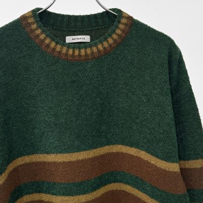 MATSUFUJI [ Border Knit ] GREEN