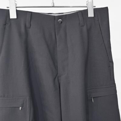 MATSUFUJI [ Water-repellent Wool Wide Cargo Trousers ] GRAY
