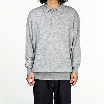 crepuscule [ Wool Polo L/S ] GRAY