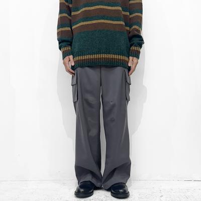 MATSUFUJI [ Water-repellent Wool Wide Cargo Trousers ] GRAY