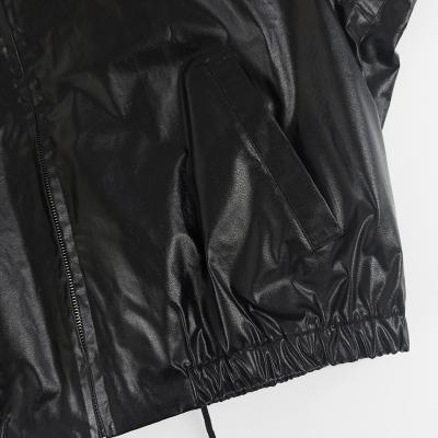 URU [ COTTON POPLIN ZIP UP BLOUSON ] BLACK