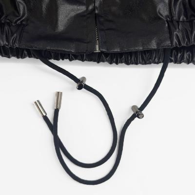 URU [ COTTON POPLIN ZIP UP BLOUSON ] BLACK