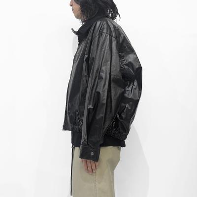 URU [ COTTON POPLIN ZIP UP BLOUSON ] BLACK