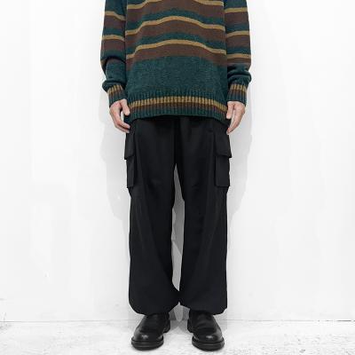 MATSUFUJI [ Water-repellent Wool Wide Cargo Trousers ] BLACK