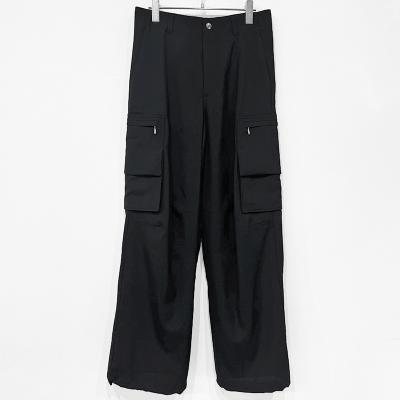 MATSUFUJI [ Water-repellent Wool Wide Cargo Trousers ] BLACK