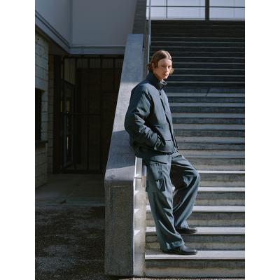 MATSUFUJI [ Water-repellent Wool Wide Cargo Trousers ] GRAY