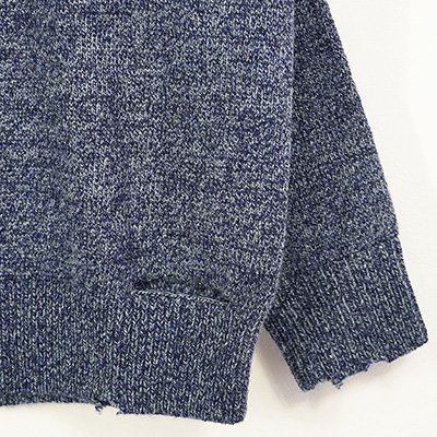 UNUSED [ US2254 (Damaged boatneck sweater) ] NAVY