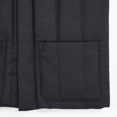 MATSUFUJI [ Wool Stripe Quilted Vest ] BLACK