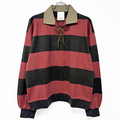 refomed [ BORDER RUGBY SHIRT ] RED×BROWN