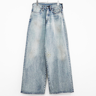 SUGARHILL [ FADED MODERN DENIM WIDE TROUSERS ] FADED INDIGO