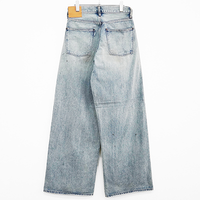 SUGARHILL [ FADED MODERN DENIM WIDE TROUSERS ] FADED INDIGO