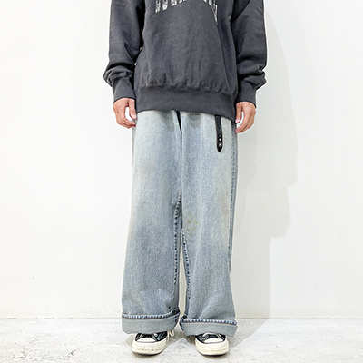 SUGARHILL [ FADED MODERN DENIM WIDE TROUSERS ] FADED INDIGO