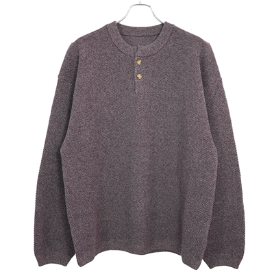 crepuscule [ Moss stitch henley neck ] BURGUNDY