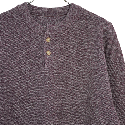 crepuscule [ Moss stitch henley neck ] BURGUNDY