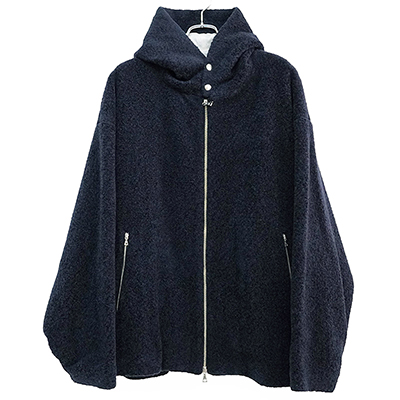 URU [ SHEEP BOA ZIP UP HOODED BLOUSON ] D.NAVY