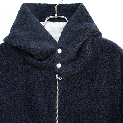 URU [ SHEEP BOA ZIP UP HOODED BLOUSON ] D.NAVY