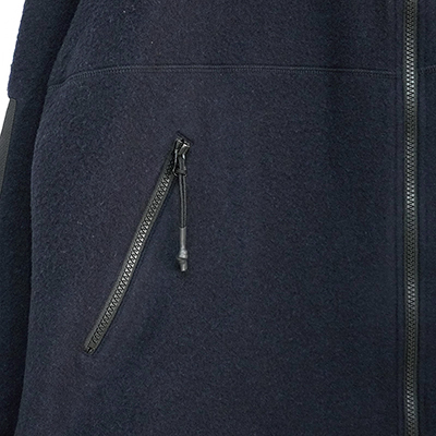 URU [ WOOL CASHMERE FLEECE ZIP UP BLOUSON ] D.NAVY