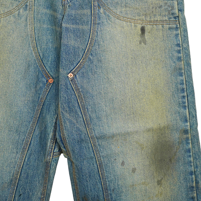 SUGARHILL [ OILED FADE DOUBLE KNEE DENIM PANTS ] FADED INDIGO