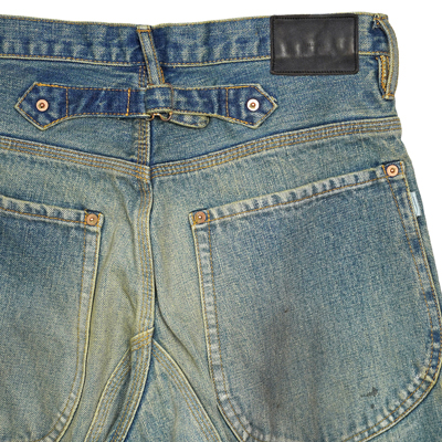 SUGARHILL [ OILED FADE DOUBLE KNEE DENIM PANTS ] FADED INDIGO