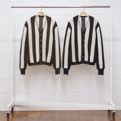 UNUSED [ US1869 (7g stripe cardigan) ] OFF×BLACK