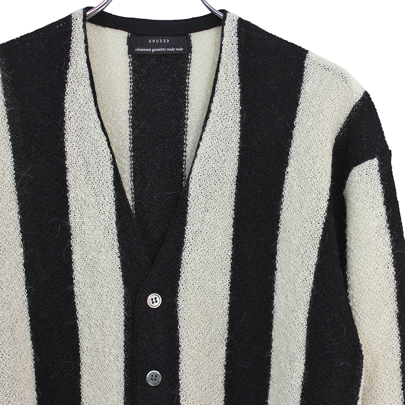 UNUSED [ US1869 (7g stripe cardigan) ] OFF×BLACK | ロイド・エフ 