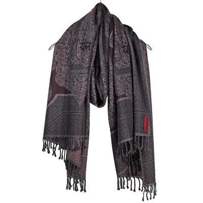 YANTOR [ Paisley Jacquard Wool Stole ] WINE