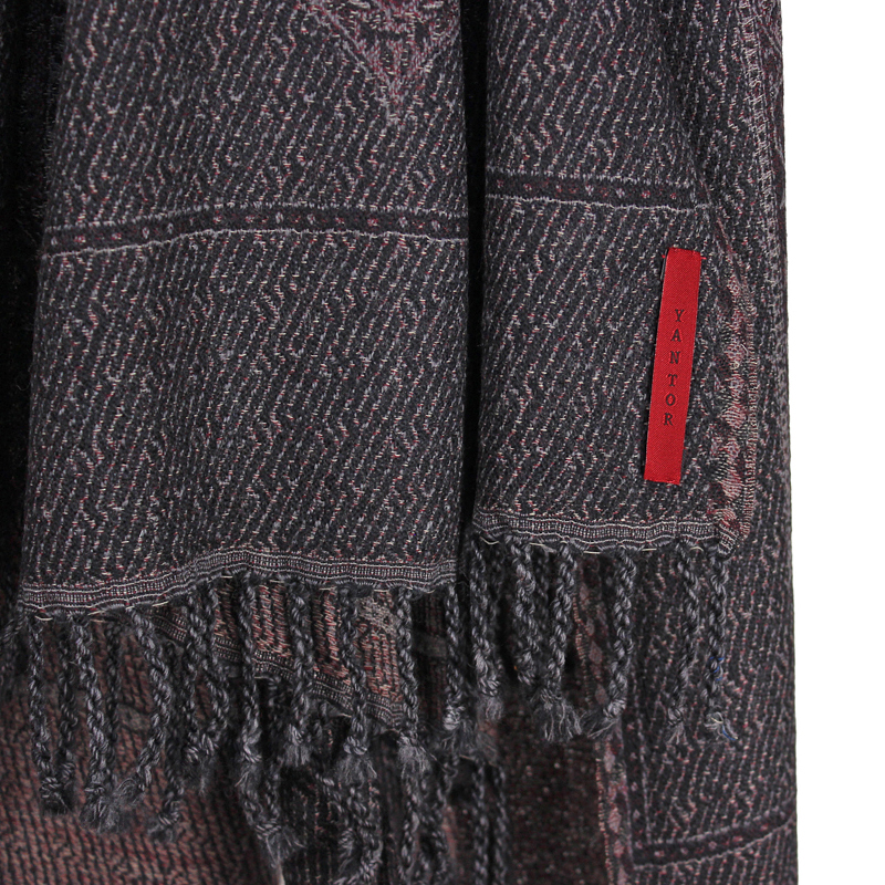 YANTOR [ Paisley Jacquard Wool Stole ] WINE | ロイド・エフ 