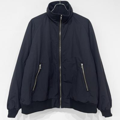 URU [ NYLON FLEECE ZIP UP BLOUSON ] BLACK