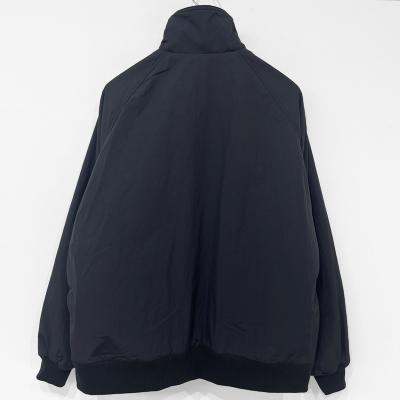 URU [ NYLON FLEECE ZIP UP BLOUSON ] BLACK