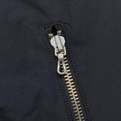 URU [ NYLON FLEECE ZIP UP BLOUSON ] BLACK