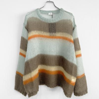 URU [ CREW NECK KNIT ] MOCHA×SAX