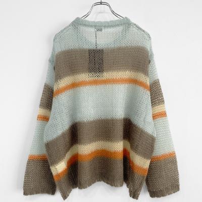 URU [ CREW NECK KNIT ] MOCHA×SAX