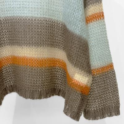 URU [ CREW NECK KNIT ] MOCHA×SAX