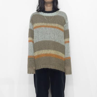 URU [ CREW NECK KNIT ] MOCHA×SAX