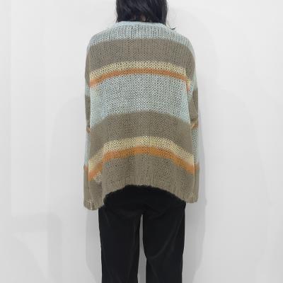 URU [ CREW NECK KNIT ] MOCHA×SAX