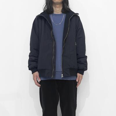 URU [ NYLON FLEECE ZIP UP BLOUSON ] BLACK