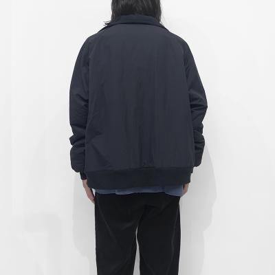 URU [ NYLON FLEECE ZIP UP BLOUSON ] BLACK