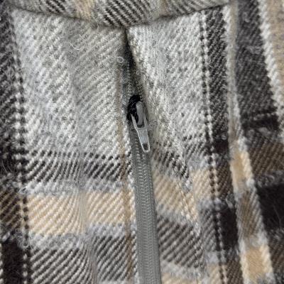 URU [ WOOL ALPACA CHECK EASY PANTS ] GRAY