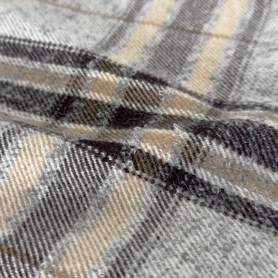 URU [ WOOL ALPACA CHECK EASY PANTS ] GRAY
