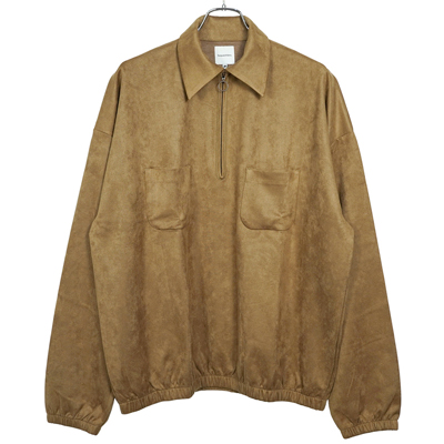 Sasquatchfabrix. [ SYNTHETIC SUEDE HALF ZIP ] CAMEL