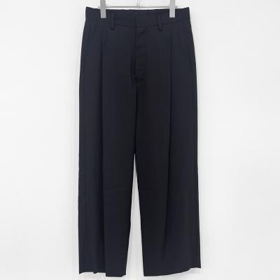 URU [ WOOL TROPICAL 1 TUCK PANTS ] D.NAVY