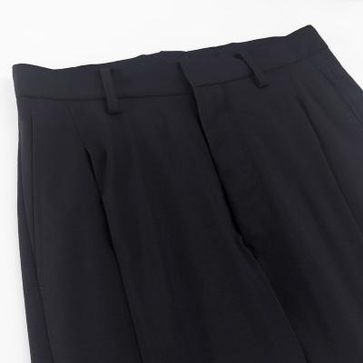 URU [ WOOL TROPICAL 1 TUCK PANTS ] D.NAVY
