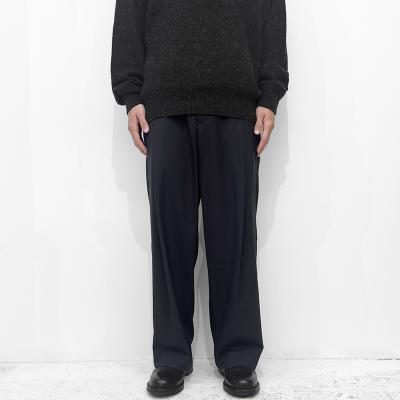 URU [ WOOL TROPICAL 1 TUCK PANTS ] D.NAVY