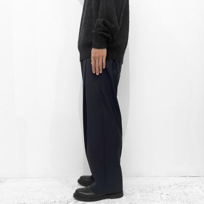 URU [ WOOL TROPICAL 1 TUCK PANTS ] D.NAVY