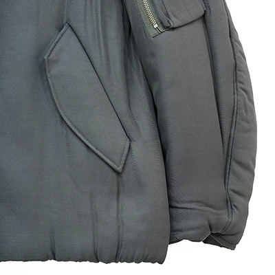 URU [ RAYON ZIP UP BLOUSON ] OLIVE