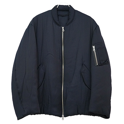 URU [ RAYON ZIP UP BLOUSON ] D.NAVY