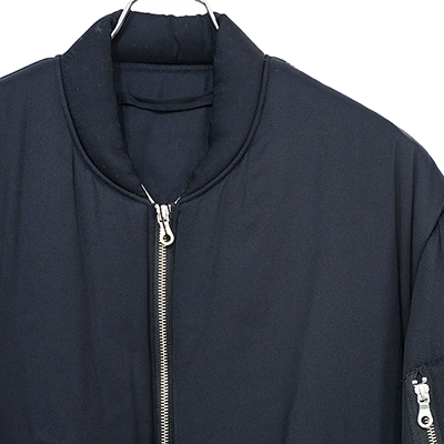 URU [ RAYON ZIP UP BLOUSON ] D.NAVY