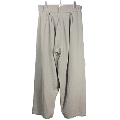 YANTOR [ Wash Wool 2tuck Wide Pants ] BEIGE