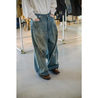 refomed [ FRESH MAN DENIM WIDE PANTS "USED" ] USED